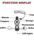 7-in-1 Survival Fluit – LED, Kompas, Thermometer voor kamperen!