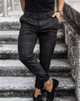 Vic™ | Elegante heren slim fit broek met ruitjespatroon