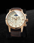 AGR™ Luxe lederen quartzhorloge