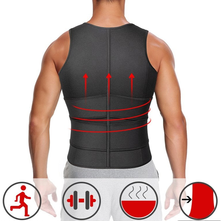 CoreAbFlex™ |Heren Sauna Vest- Taille Trainer – Maximaliseer Je Vetverbranding