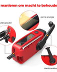 Multifunctionele Solar Hand Crank Radio 2000mAh - Noodkit