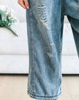 Rosemary™ | Losse jeans-overall in used-look