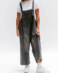 Rosemary™ | Losse jeans-overall in used-look