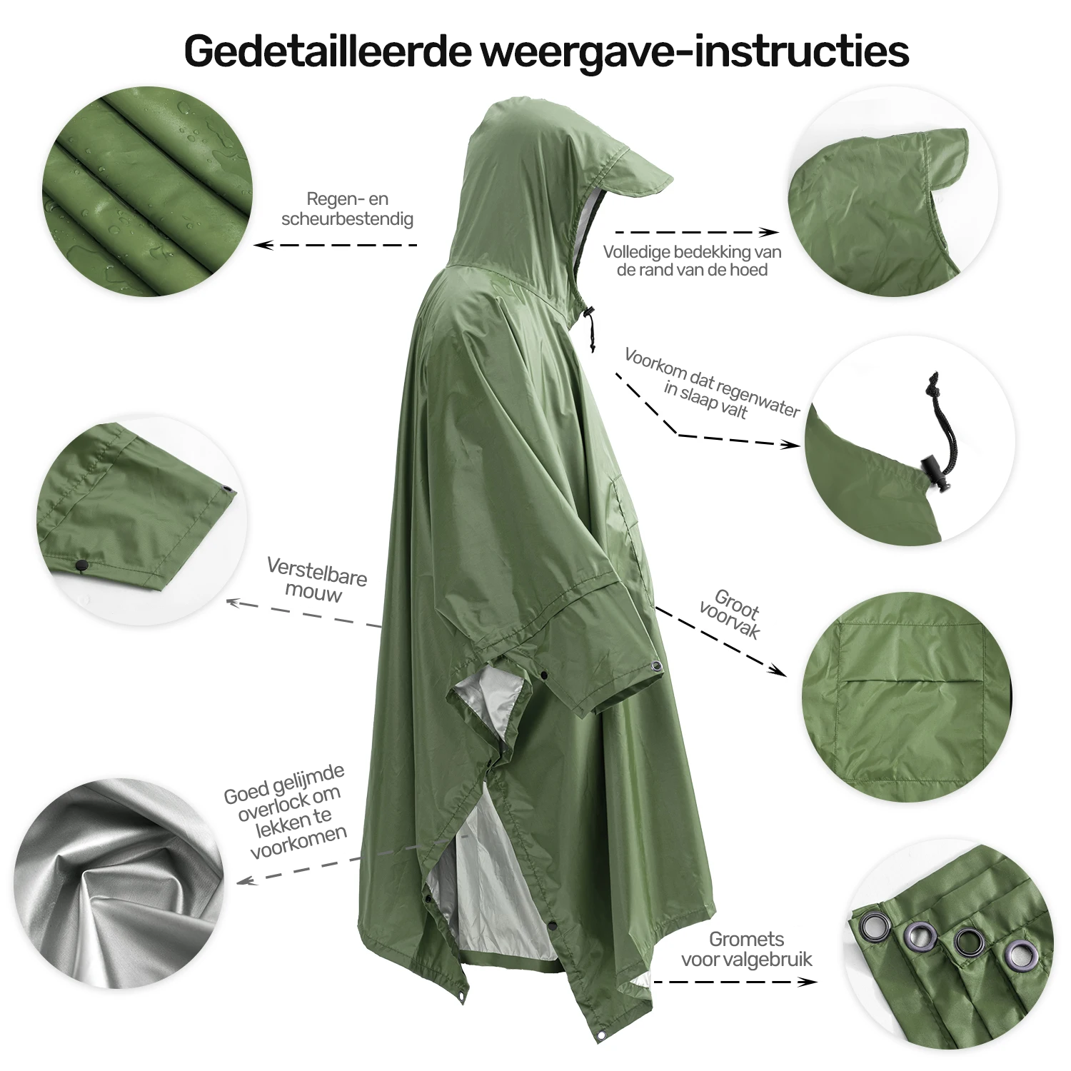 Militaire Camouflage Regenponcho