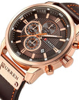 Frans Dekkers - Curren™ Elegant quartzhorloge met leren band