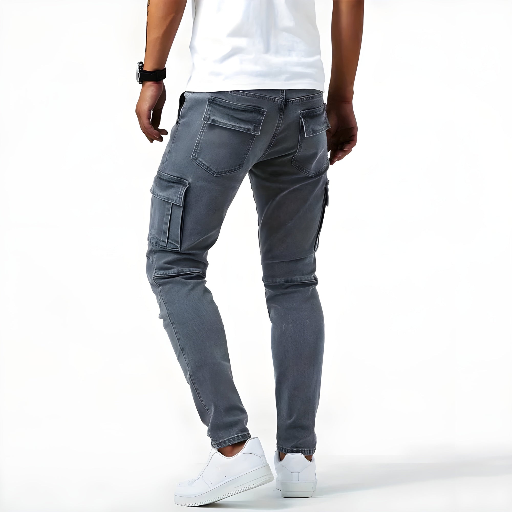 Dominic™ | Elastische denim cargobroek