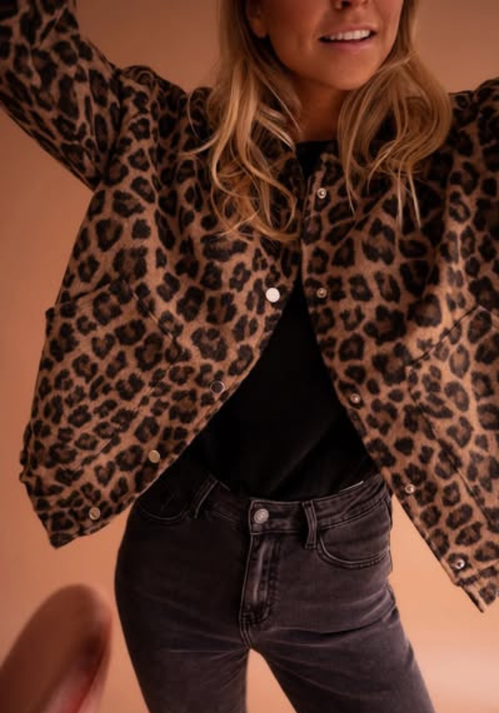 Savina™ | Trendy Leopard Bomberjack