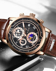 Frans Dekkers - Lige™ Premium leren band chronograaf horloge