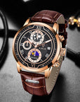 Frans Dekkers - Lige™ Premium leren band chronograaf horloge