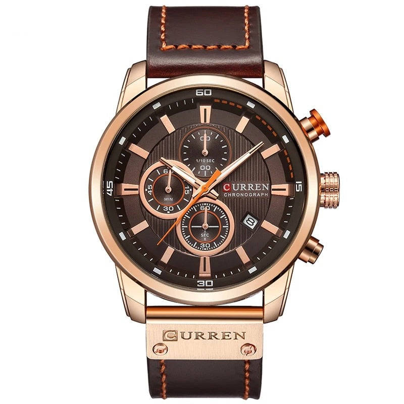 Frans Dekkers - Curren™ Elegant quartzhorloge met leren band