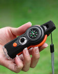 7-in-1 Survival Fluit – LED, Kompas, Thermometer voor kamperen!